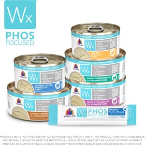 Weruva Wx Phos Focused Tuna Formula Grain-Free Lickable Cat Treats, 0.5-oz tube, 5 count