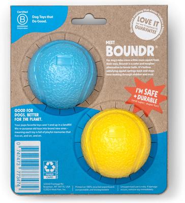 West Paw Boundr Ball Dog Chew Toy, 2 count