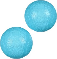 West Paw Boundr Ball Puppy Fetch Chew Water Dog Toy, Small, 2 count, Aqua Blue