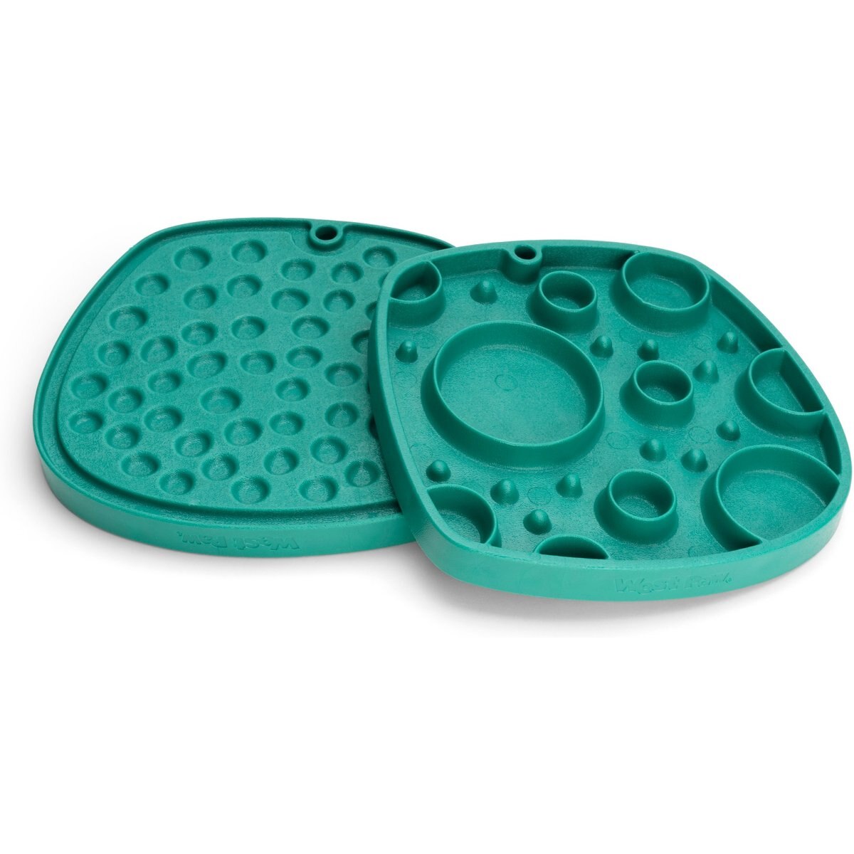 West Paw Feast Mat All-In-One Bubbles Non-skid Plastic Dog Slow Feeder & Lick Mat, Kelp