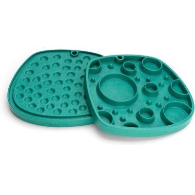 West Paw West Paw Feast Mat All-In-One Bubbles Non-skid Plastic Dog Slow Feeder & Lick Mat, Kelp