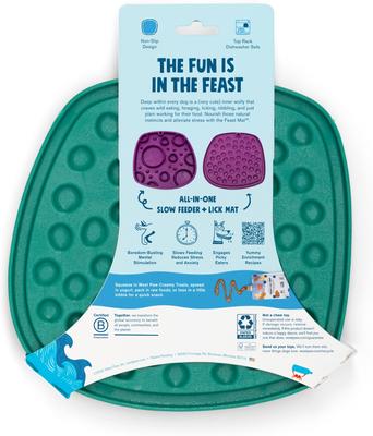 Show full view: West Paw Feast Mat All-In-One Bubbles Non-skid Plastic Dog Slow Feeder & Lick Mat, Kelp slide 9 of 9