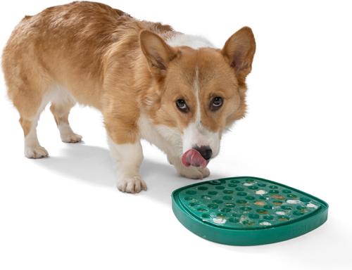 Show full view: West Paw Feast Mat All-In-One Bubbles Non-skid Plastic Dog Slow Feeder & Lick Mat, Kelp slide 3 of 9