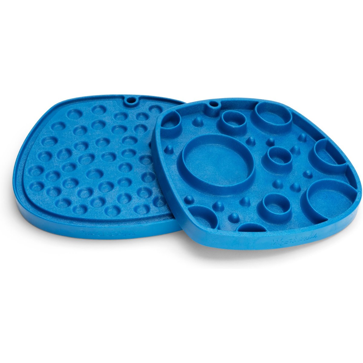 West Paw Feast Mat All-In-One Bubbles Non-skid Plastic Dog Slow Feeder & Lick Mat, Marine