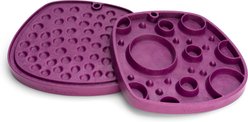 West Paw Feast Mat All-In-One Bubbles Non-skid Plastic Dog Slow Feeder & Lick Mat, Tropic Red