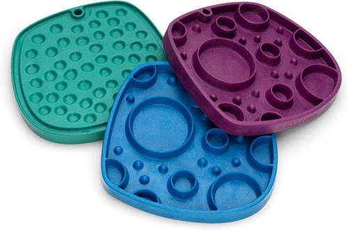 Show full view: West Paw Feast Mat All-In-One Bubbles Non-skid Plastic Dog Slow Feeder & Lick Mat, Tropic Red slide 5 of 7