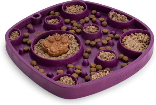 Show full view: West Paw Feast Mat All-In-One Bubbles Non-skid Plastic Dog Slow Feeder & Lick Mat, Tropic Red slide 3 of 7