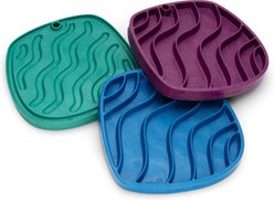 West Paw Feast Mat All-In-One Waves Non-skid Plastic Dog Slow Feeder & Lick Mat, Kelp slide 2 of 7