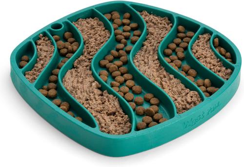 Show full view: West Paw Feast Mat All-In-One Waves Non-skid Plastic Dog Slow Feeder & Lick Mat, Kelp slide 3 of 7