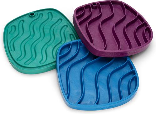 Show full view: West Paw Feast Mat All-In-One Waves Non-skid Plastic Dog Slow Feeder & Lick Mat, Tropic Red slide 5 of 7