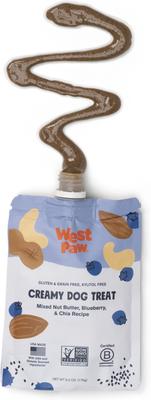 Show full view: West Paw Peanut Butter, Blueberry & Chia Seed Creamy GMO-Free Lickable Dog Treats, 6.2-oz bag slide 4 of 10