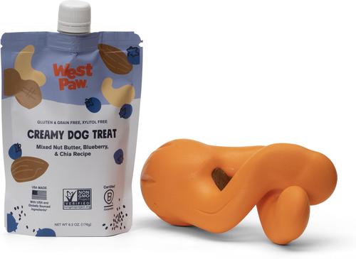 Show full view: West Paw Peanut Butter, Blueberry & Chia Seed Creamy GMO-Free Lickable Dog Treats, 6.2-oz bag slide 9 of 10