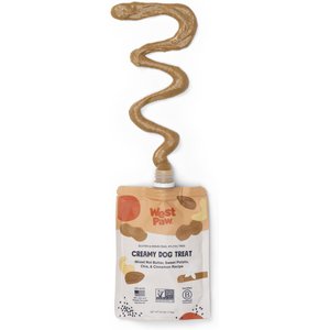 West Paw Peanut Butter, Sweet Potato & Chia Seed Creamy GMO-Free Lickable Dog Treats, 6.2-oz bag