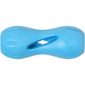 West Paw Qwizl Tough Treat Dispensing Dog Chew Toy, Aqua Blue, Small