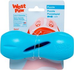 West Paw Qwizl Tough Treat Dispensing Dog Chew Toy, Aqua Blue, Small slide 2 of 6