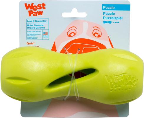 Show full view: West Paw Qwizl Tough Treat Dispensing Dog Chew Toy, Granny Smith Green, Large slide 2 of 10