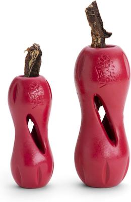 Show full view: West Paw Qwizl Tough Treat Dispensing Dog Chew Toy, Ruby Red, Large slide 4 of 7