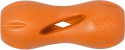 West Paw Qwizl Tough Treat Dispensing Dog Chew Toy, Tangerine Orange, Small