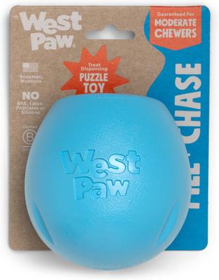 Show full view: West Paw Rumbl Bouncy Ball Dog Toy, Aqua Blue, Large slide 2 of 10