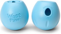 West Paw Rumbl Bouncy Ball Dog Toy, Aqua Blue, Small