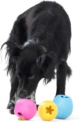 Show full view: West Paw Rumbl Bouncy Ball Dog Toy, Aqua Blue, Small slide 7 of 10