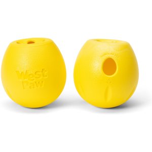 West Paw Rumbl Bouncy Ball Dog Toy, Dandelion Yellow, Large