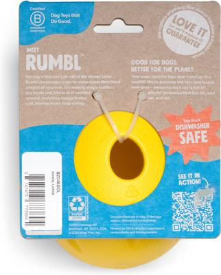 Show full view: West Paw Rumbl Bouncy Ball Dog Toy, Dandelion Yellow, Large slide 4 of 11