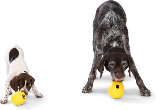 Show full view: West Paw Rumbl Bouncy Ball Dog Toy, Dandelion Yellow, Large slide 5 of 11