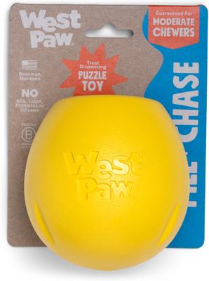 Show full view: West Paw Rumbl Bouncy Ball Dog Toy, Dandelion Yellow, Large slide 3 of 11