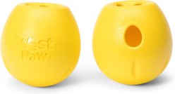 West Paw Rumbl Bouncy Ball Dog Toy, Dandelion Yellow, Small