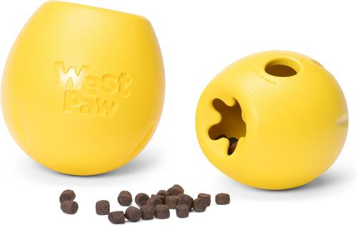 Show full view: West Paw Rumbl Bouncy Ball Dog Toy, Dandelion Yellow, Small slide 6 of 11