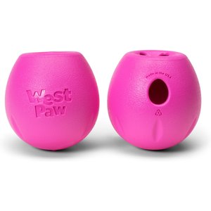 West Paw Rumbl Bouncy Ball Dog Toy, Hot Pink, Large