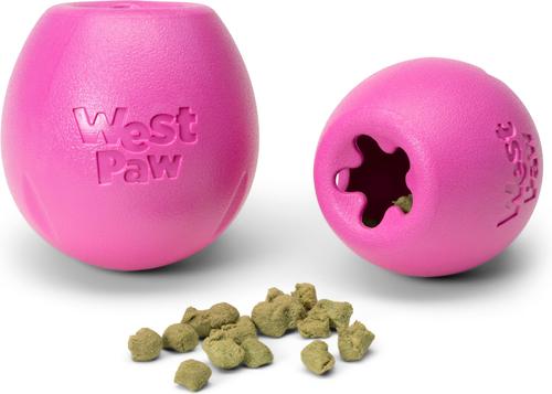 Show full view: West Paw Rumbl Bouncy Ball Dog Toy, Hot Pink, Small slide 5 of 8