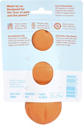Show full view: West Paw Rumpus Medium Tough Dog Chew Toy, Orange slide 6 of 7