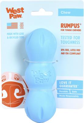 Show full view: West Paw Rumpus Small Tough Dog Chew Toy, Blue slide 5 of 7