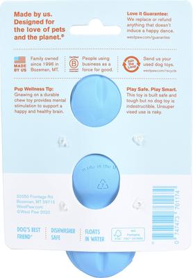 Show full view: West Paw Rumpus Small Tough Dog Chew Toy, Blue slide 6 of 7