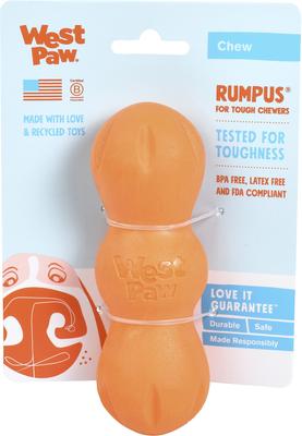 Show full view: West Paw Rumpus Small Tough Dog Chew Toy, Orange slide 6 of 8