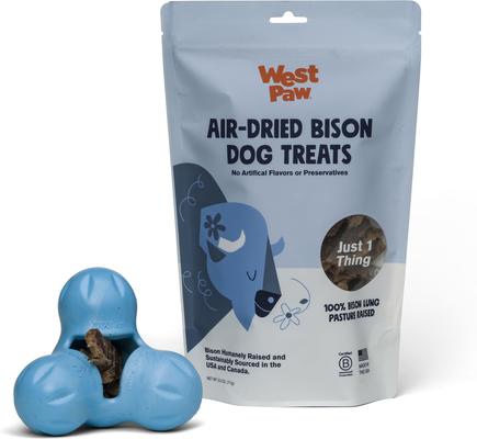 Show full view: West Paw Single Ingredient Air-Dried Bison Lung Dehydrated Dog Treats, 2.5-oz bag slide 6 of 7