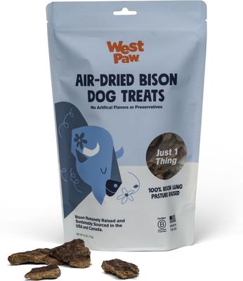Show full view: West Paw Single Ingredient Air-Dried Bison Lung Dehydrated Dog Treats, 2.5-oz bag slide 4 of 7