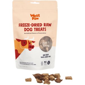West Paw Single Ingredient Beef Heart Freeze-Dried Dog Treats, 2.5-oz bag
