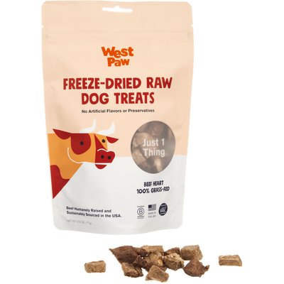 West Paw West Paw Single Ingredient Beef Heart Freeze-Dried Dog Treats, 2.5-oz bag