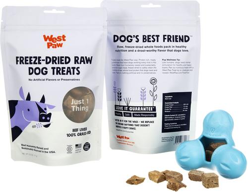 Show full view: West Paw Single Ingredient Beef Liver Freeze-Dried Dog Treats, 2.5-oz bag slide 4 of 7