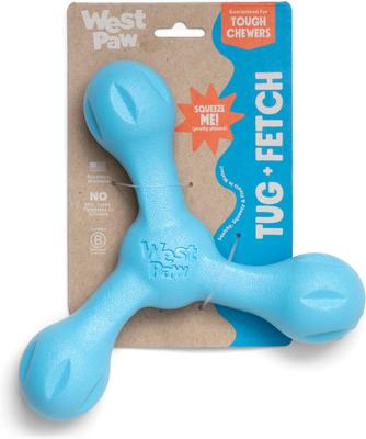 Show full view: West Paw Skamp Tough Dog Chew Toy, Aqua Blue, Large: 8.5-in slide 2 of 7