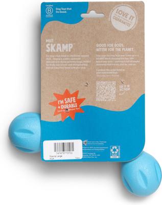 Show full view: West Paw Skamp Tough Dog Chew Toy, Aqua Blue, Large: 8.5-in slide 3 of 7