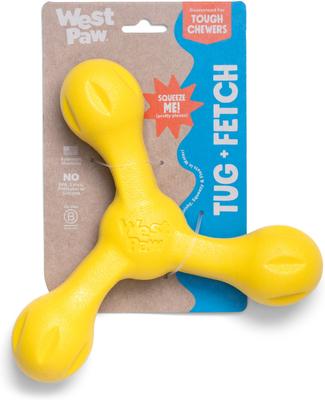 Show full view: West Paw Skamp Tough Dog Chew Toy, Dandelion Yellow, Large: 8.5-in slide 2 of 7