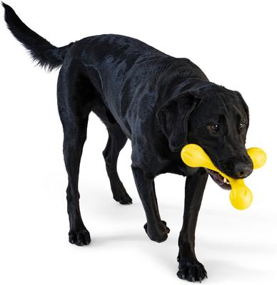 Show full view: West Paw Skamp Tough Dog Chew Toy, Dandelion Yellow, Large: 8.5-in slide 4 of 7