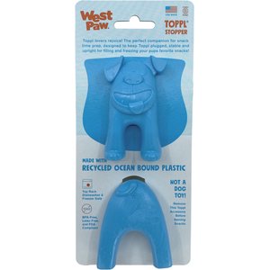 West Paw Toppl Stopper 2 Pack Dog Bowl Accessory, Blue