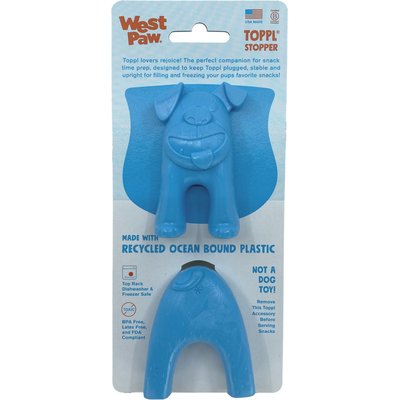 West Paw West Paw Toppl Stopper 2 Pack Dog Bowl Accessory, Blue