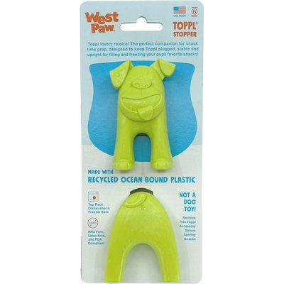 West Paw West Paw Toppl Stopper 2 Pack Dog Bowl Accessory, Green