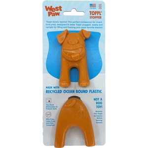 West Paw Toppl Stopper 2 Pack Dog Bowl Accessory, Orange